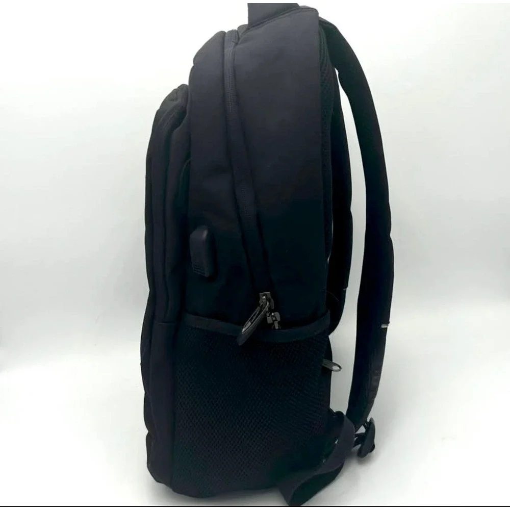 Bruno Cavalli Mens Laptop Backpack Black USB Charging Port Travel Business Bag